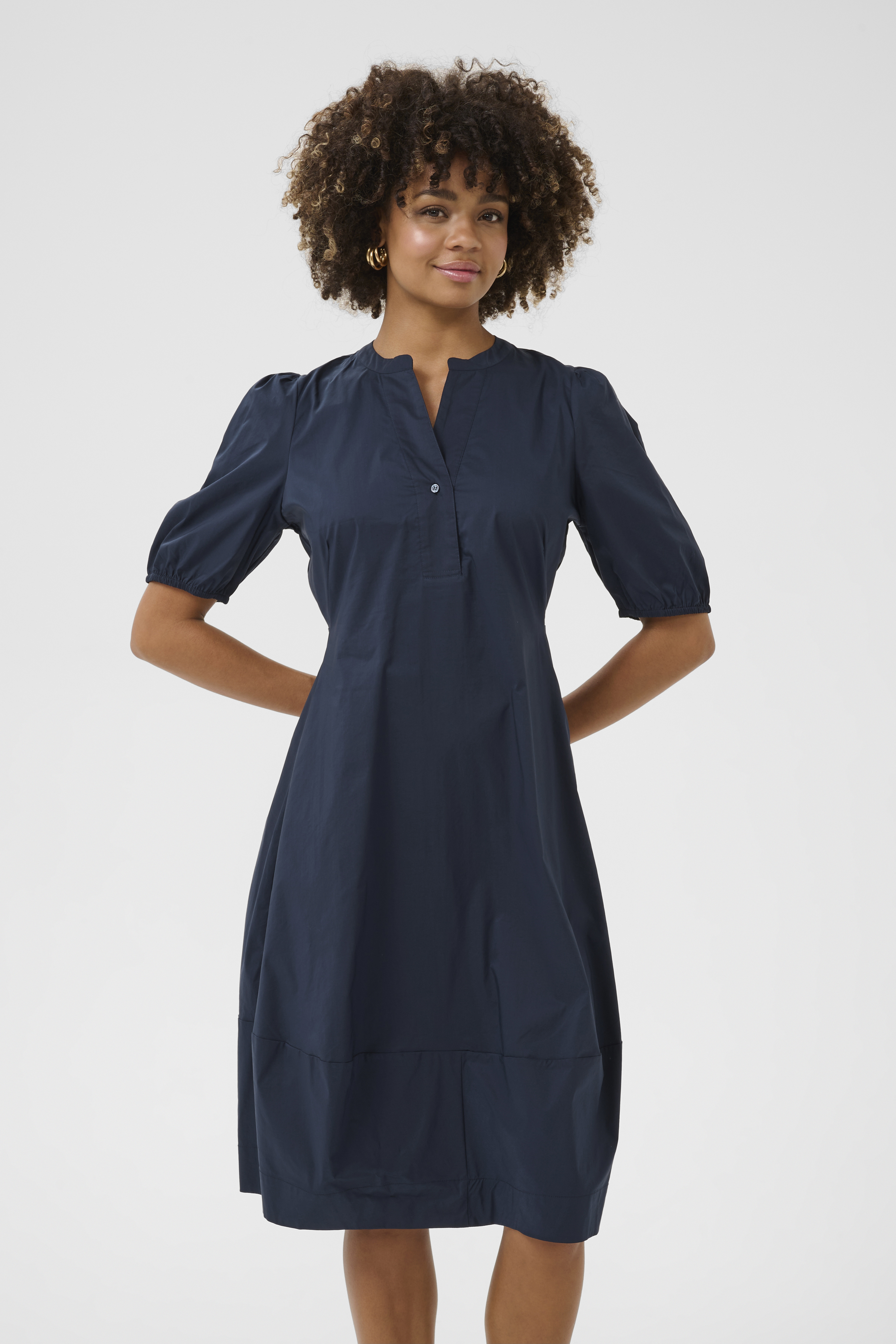 CUantoinett SS Placket Dress Blue Iris - 7