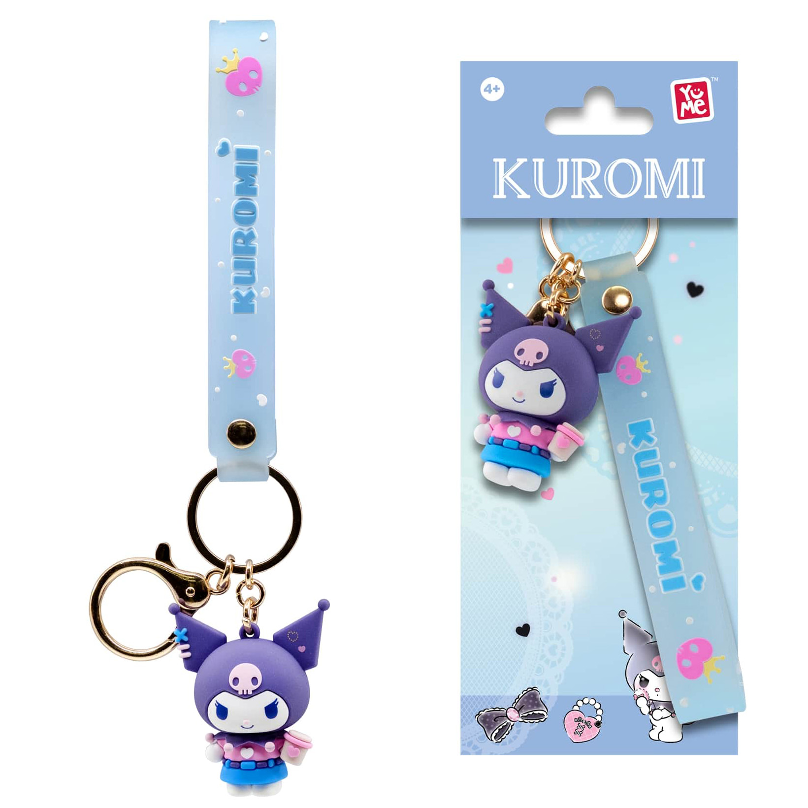 Kuromi 3D Nyckelring/Bag Charm med Silikonband - Cute Outfit Series - Coffee Time