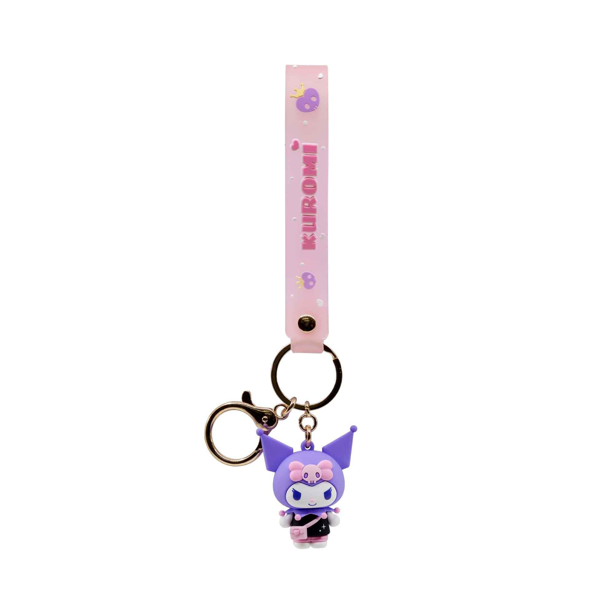 Kuromi 3D Nyckelring/Bag Charm med Silikonband - Cute Outfit Series - Party Time - 3