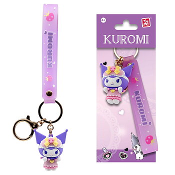 Kuromi 3D Nyckelring/Bag Charm med Silikonband - Cute Outfit Series - Nap Time