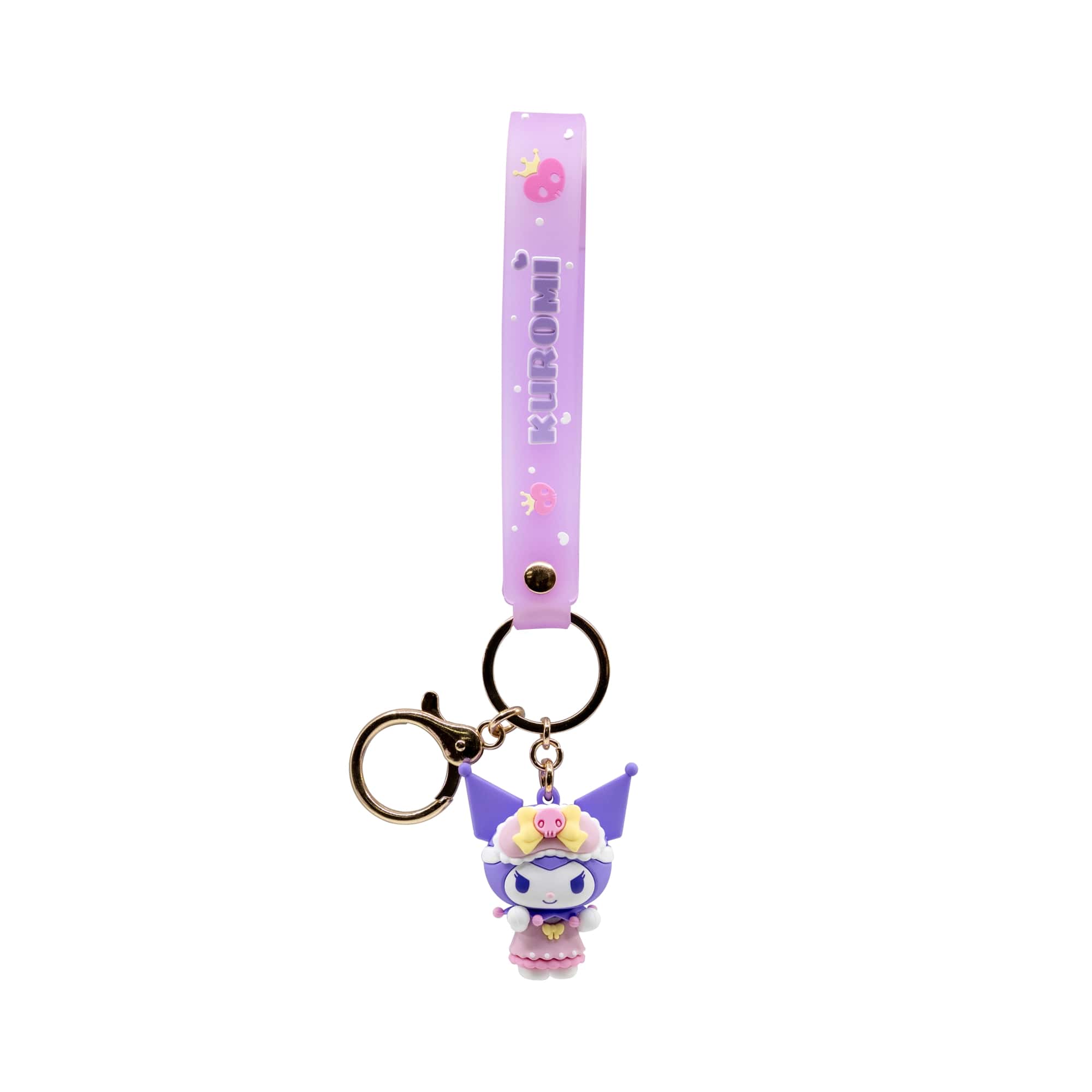 Kuromi 3D Nyckelring/Bag Charm med Silikonband - Cute Outfit Series - Nap Time - 3