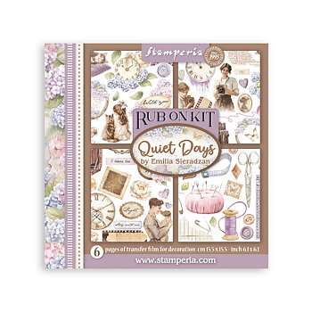 Rub on kit cm 15,5x15,5 - 6 pages Quiet Days