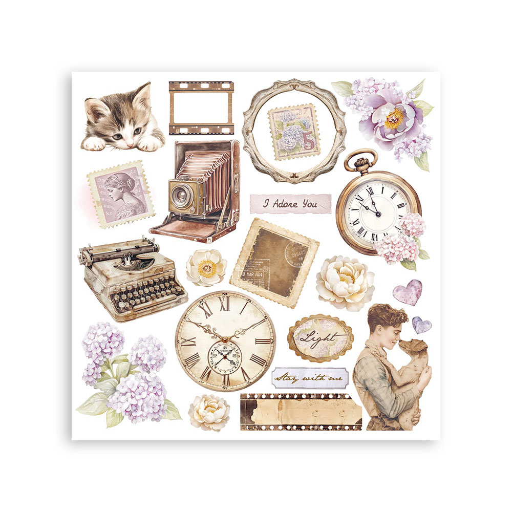 Rub on kit cm 15,5x15,5 - 6 pages Quiet Days - 7
