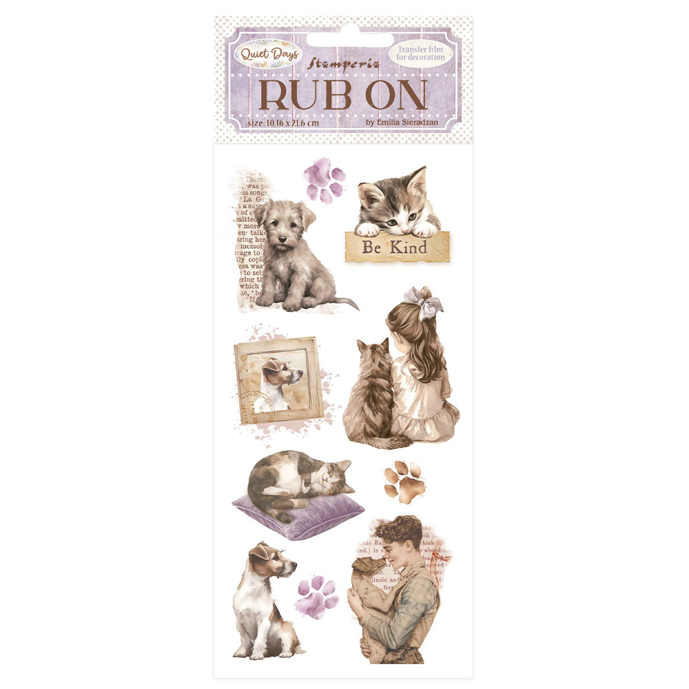 Rub-on cm 10,16x21,6 - Quiet Days dogs and cats