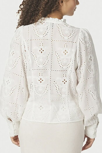Neo Noir  - Gilda Embroidery Blouse White