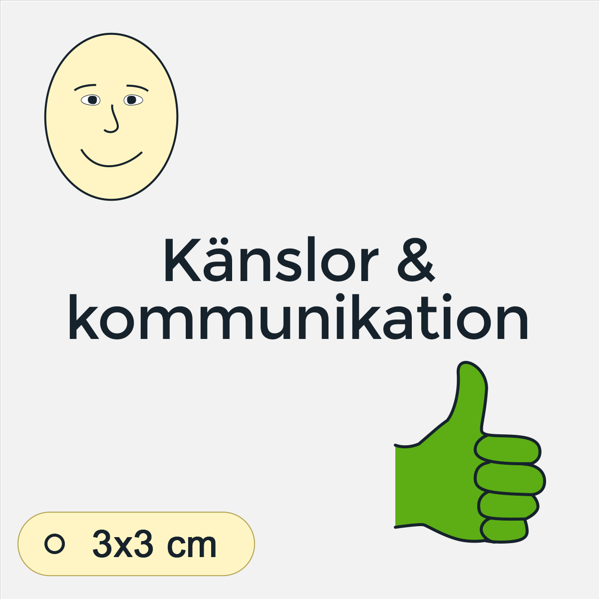 Bildstödsbilder Känslor och kommunikation, 3x3 cm