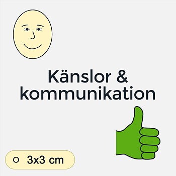Bildstödsbilder Känslor och kommunikation, 3x3 cm