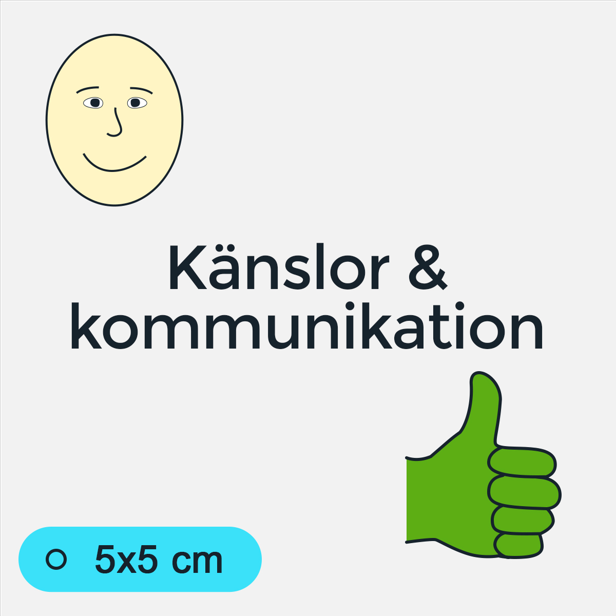 Bildstödsbilder Känslor och kommunikation, 5x5 cm