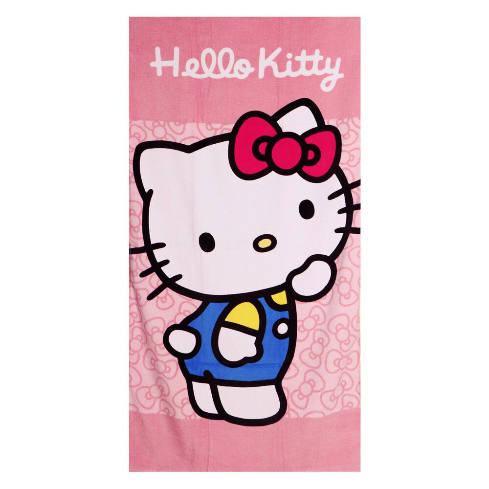 Hello Kitty Badhandduk i Rosa 100% Bomull - 70 x 140 cm