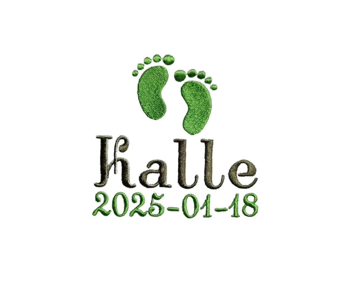 Gosedjur babyfötter med datum