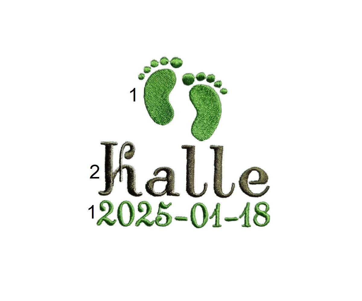 Gosedjur babyfötter med datum - 2