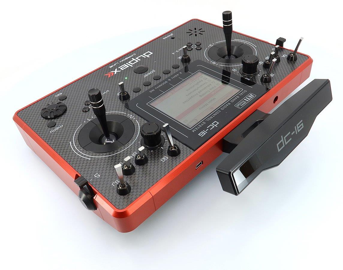 JETI Transmitter Duplex DC-16 II.- Carbon Line RED Lacquered - 8