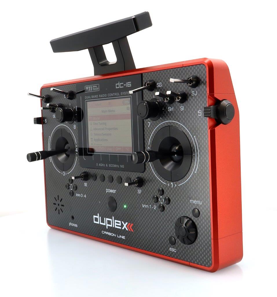 JETI Transmitter Duplex DC-16 II.- Carbon Line RED Lacquered - 13
