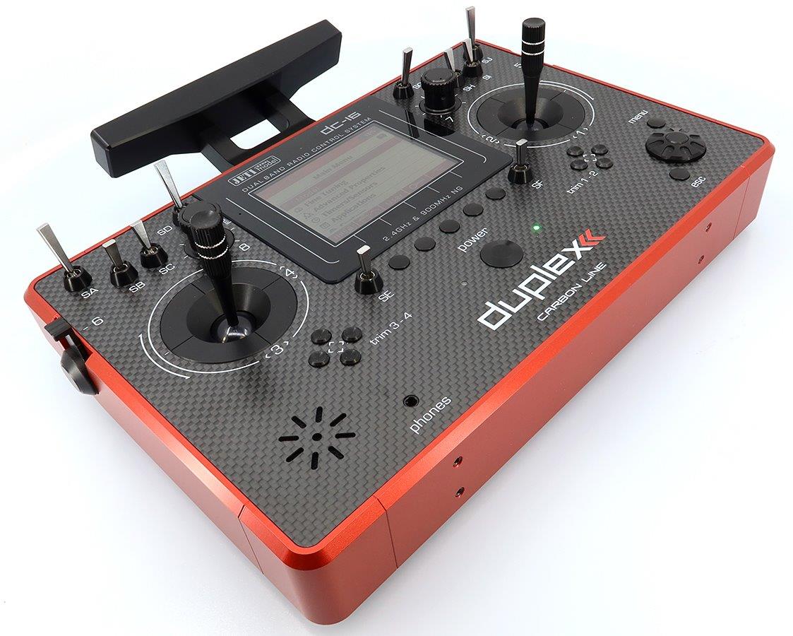 JETI Transmitter Duplex DC-16 II.- Carbon Line RED Lacquered - 10