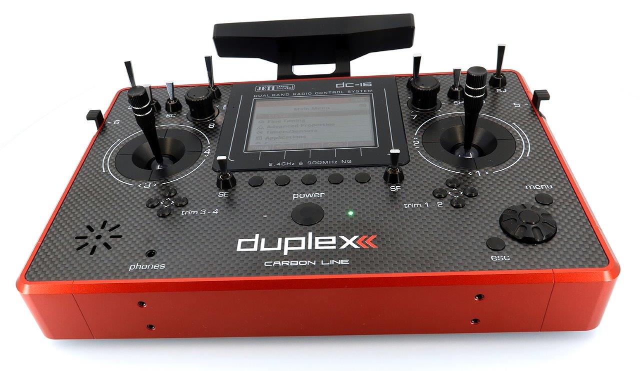 JETI Transmitter Duplex DC-16 II.- Carbon Line RED Lacquered - 6