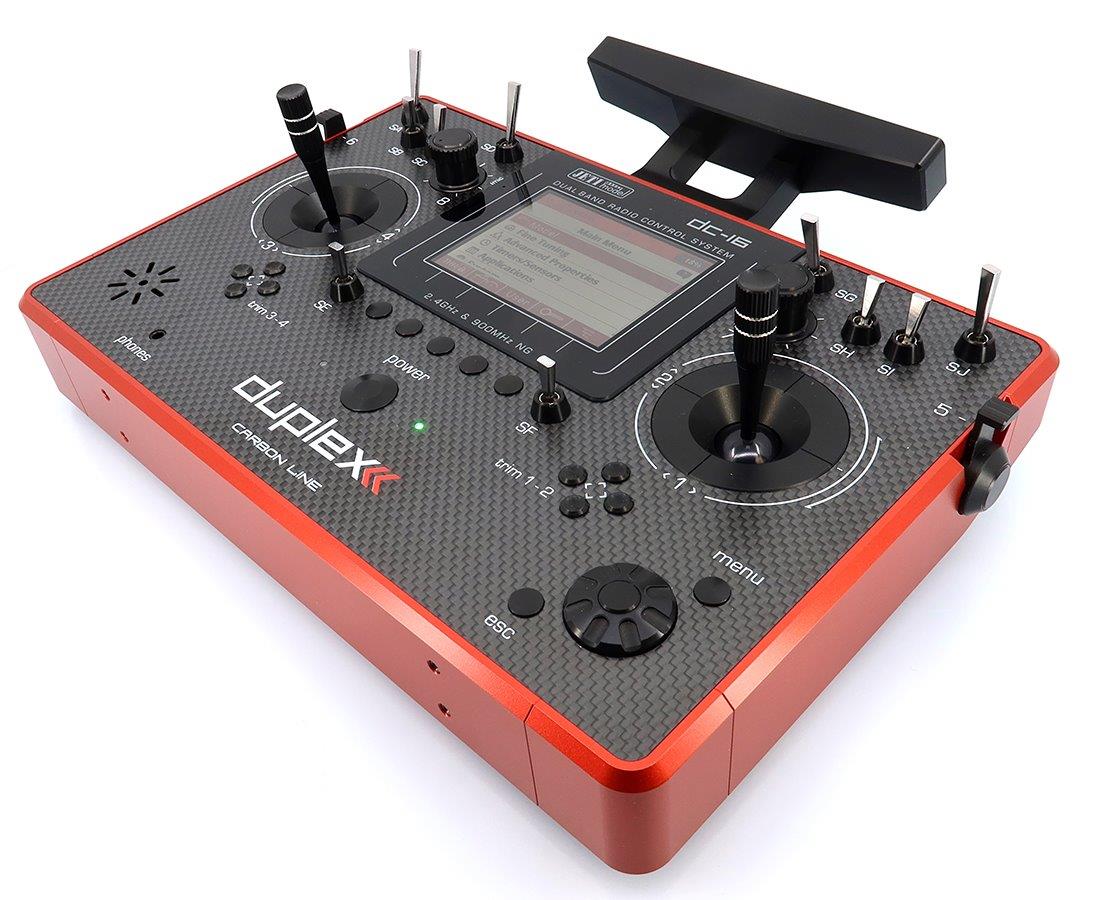JETI Transmitter Duplex DC-16 II.- Carbon Line RED Lacquered - 7