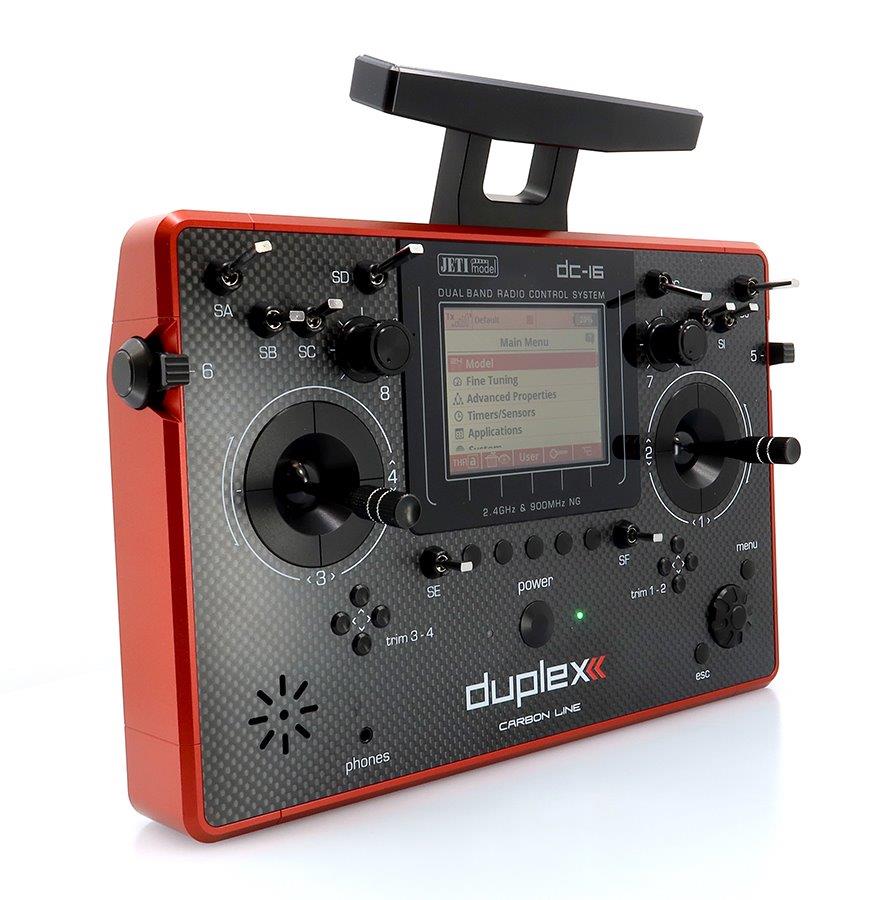 JETI Transmitter Duplex DC-16 II.- Carbon Line RED Lacquered - 5