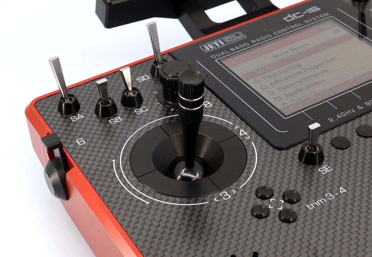 JETI Transmitter Duplex DC-16 II.- Carbon Line RED Lacquered - 11