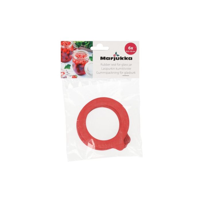 MARJUKKA RUBBER RING FOR GLASS JAR RED 6 PCS - 2