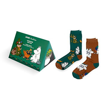 Moomin Socks Gift Set – Moomintroll & Snufkin 2-Pack in Tent Gift Box