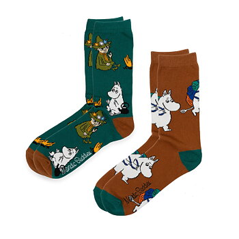 Moomin Socks Gift Set – Moomintroll & Snufkin 2-Pack in Tent Gift Box
