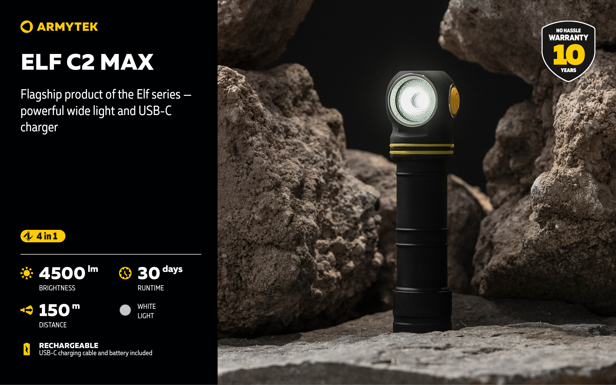 ARMYTEK Elf C2 MAX 4500LM USB-C - 5