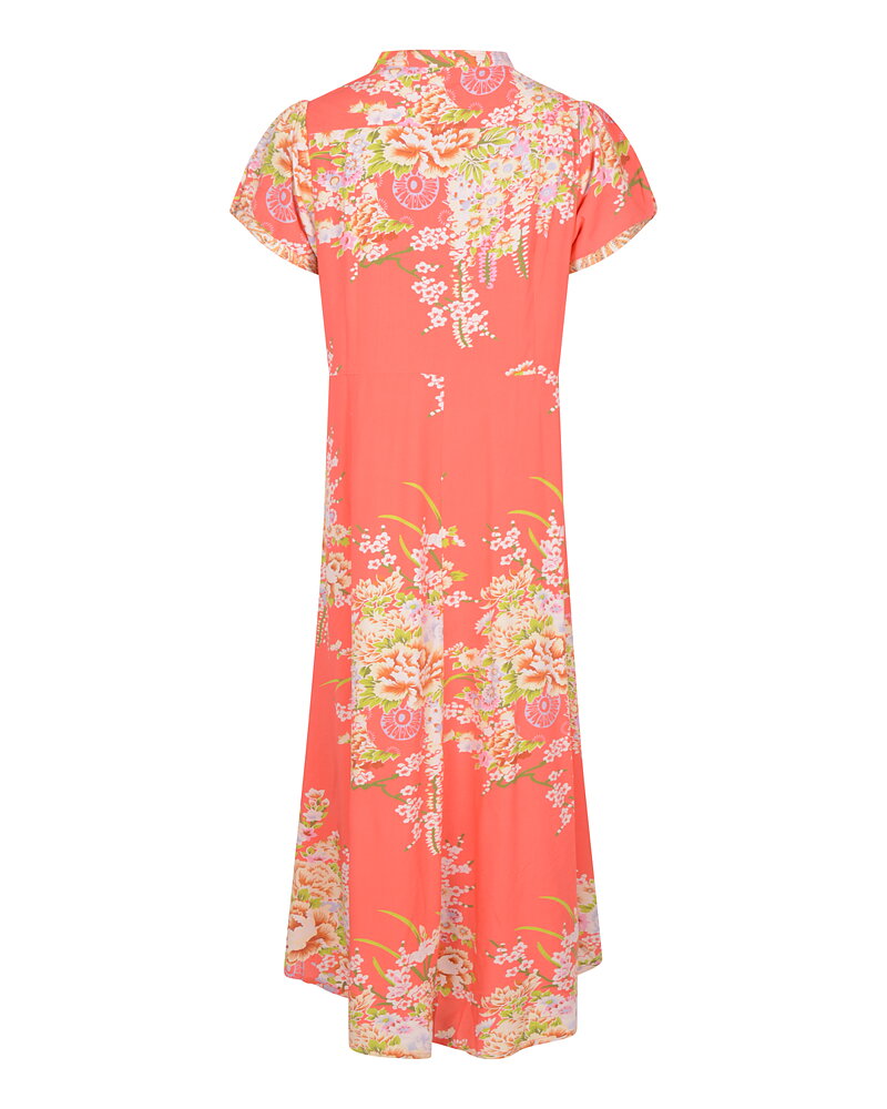 Klänning Koree blommig hot red korall