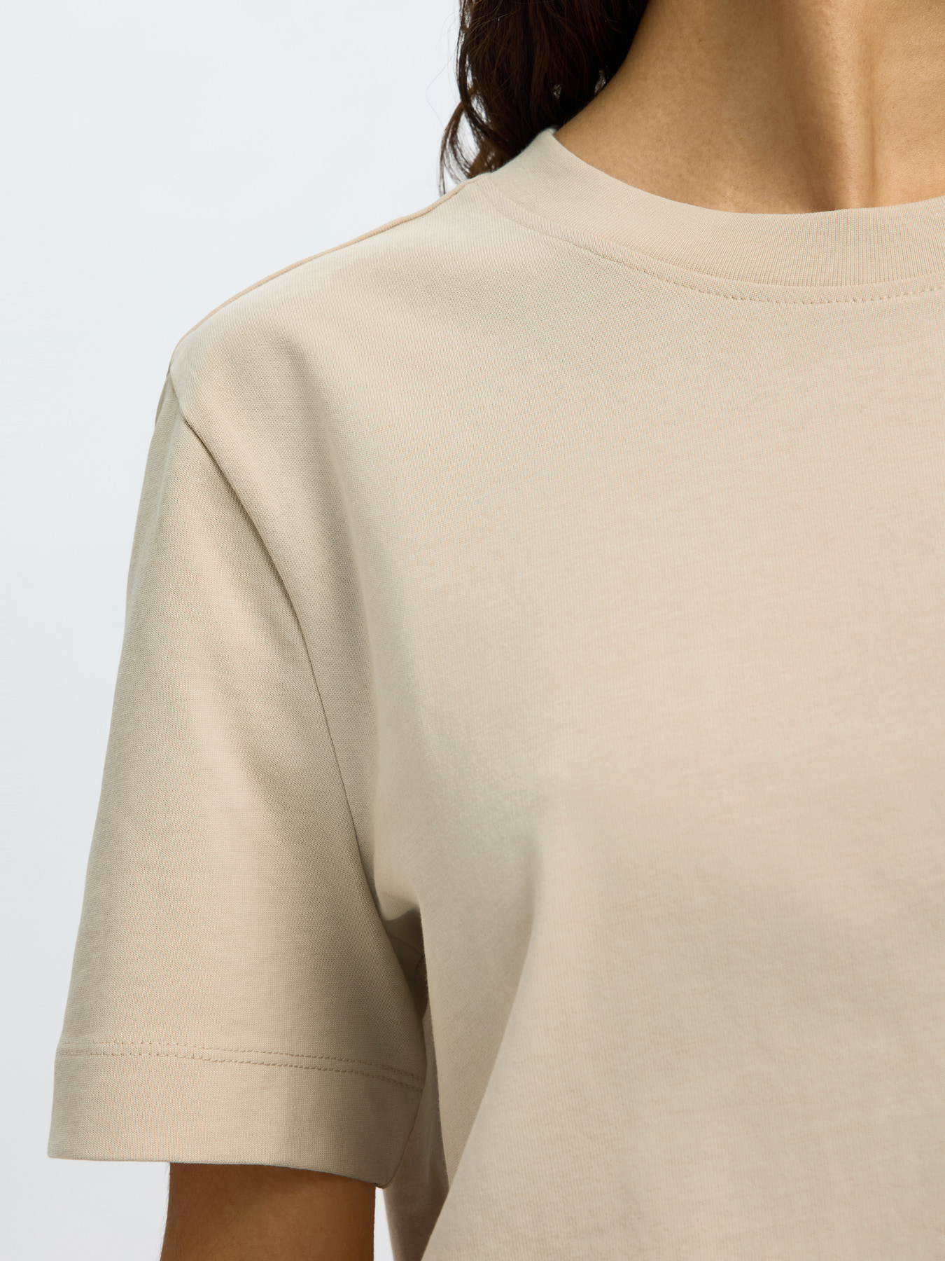SLWESSENTIAL SS BOXY TEE NOOS Oatmeal - 3