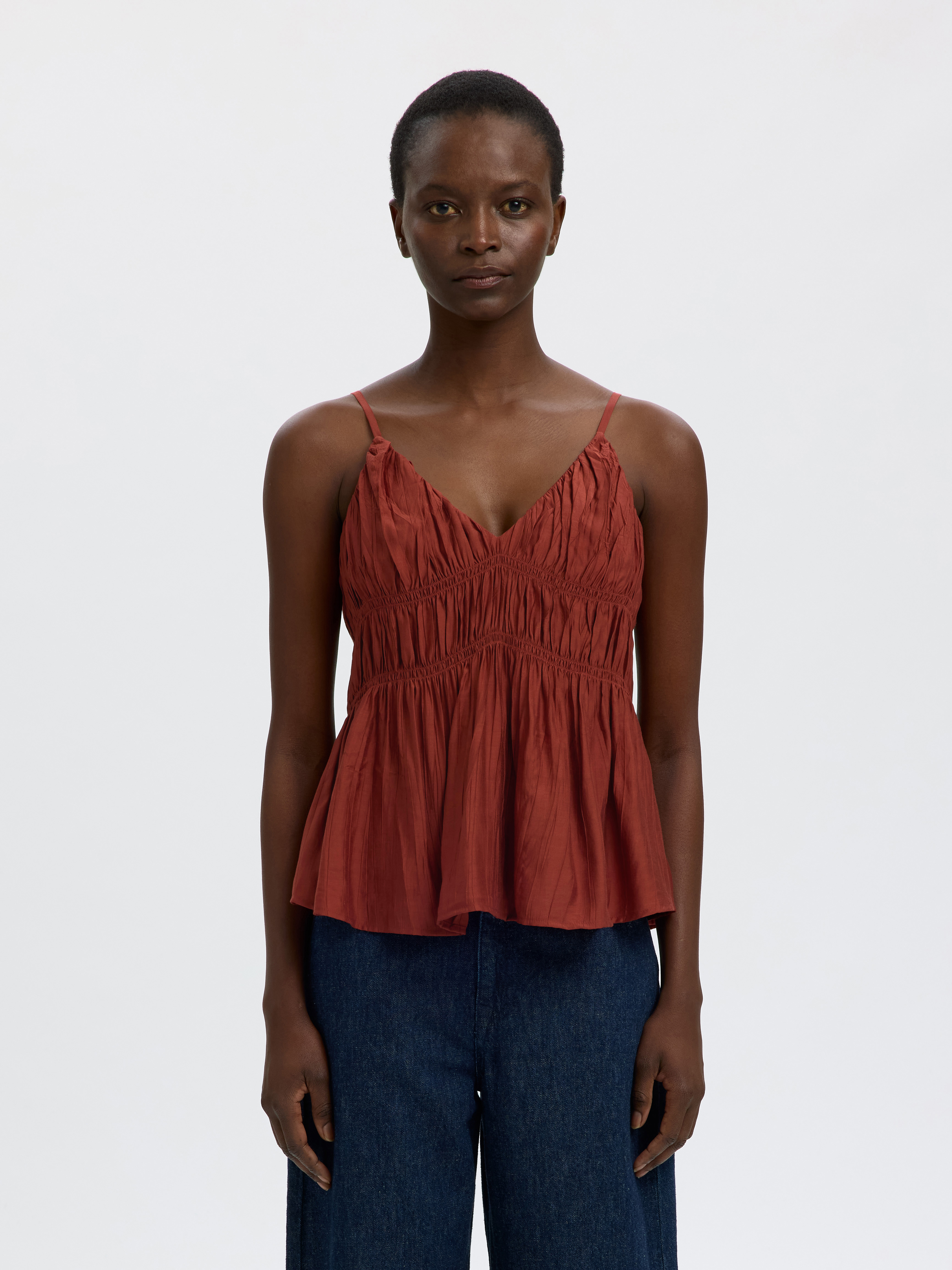 SLFJACKIE STRAP TOP B Cherry Mahogany - 4