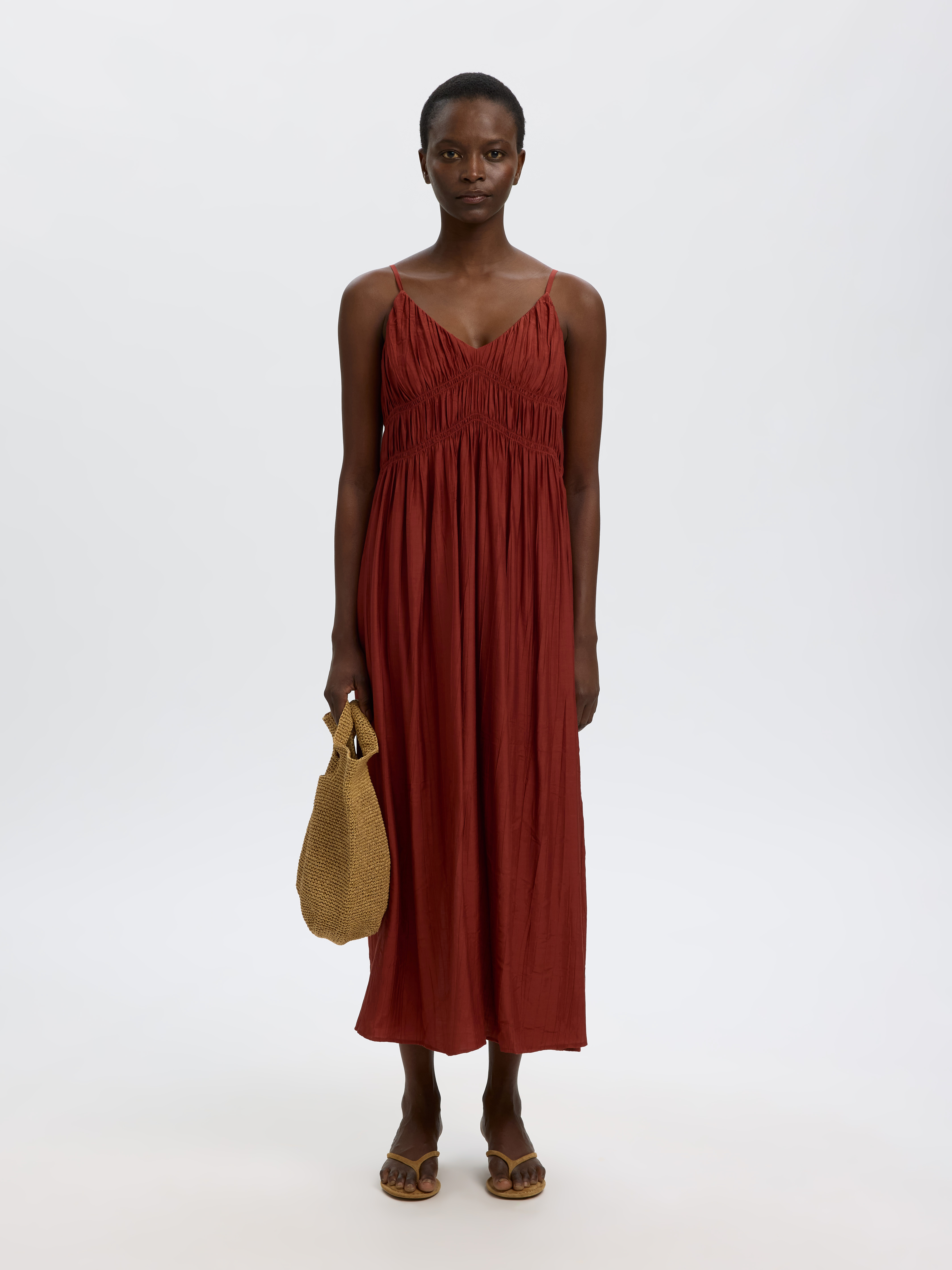SLFJACKIE REGULAR STRAP ANKLE DRESS B Cherry Mahogany - 3