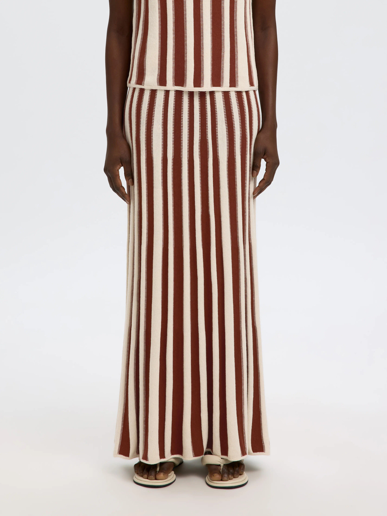 SLFLINA HW KNIT LONG SKIRT Birch Cherry Mahogany - 6