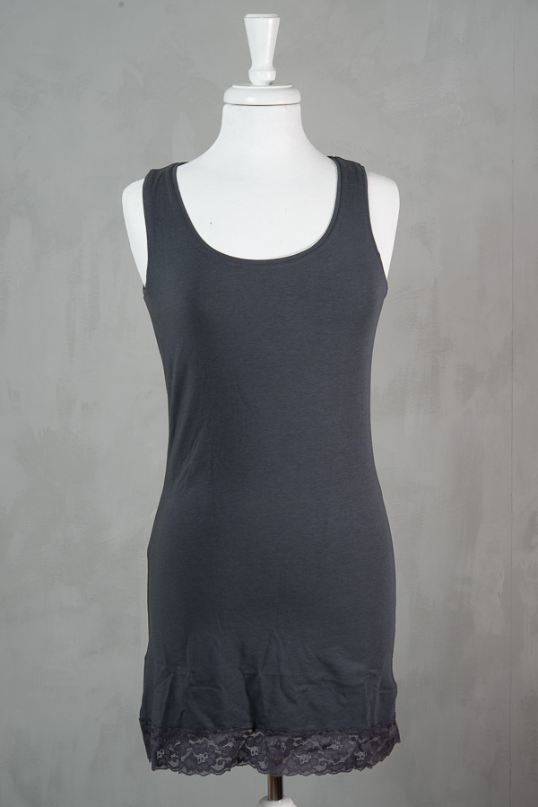 Cream - Camille Long Top Dark Grey