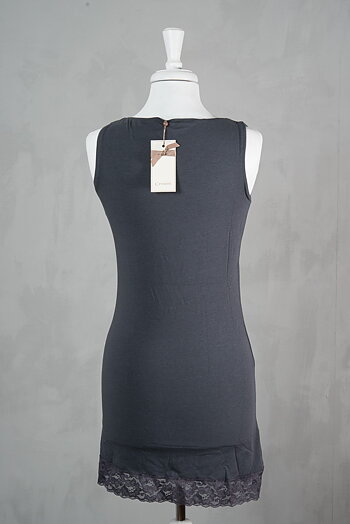 Cream - Camille Long Top Dark Grey