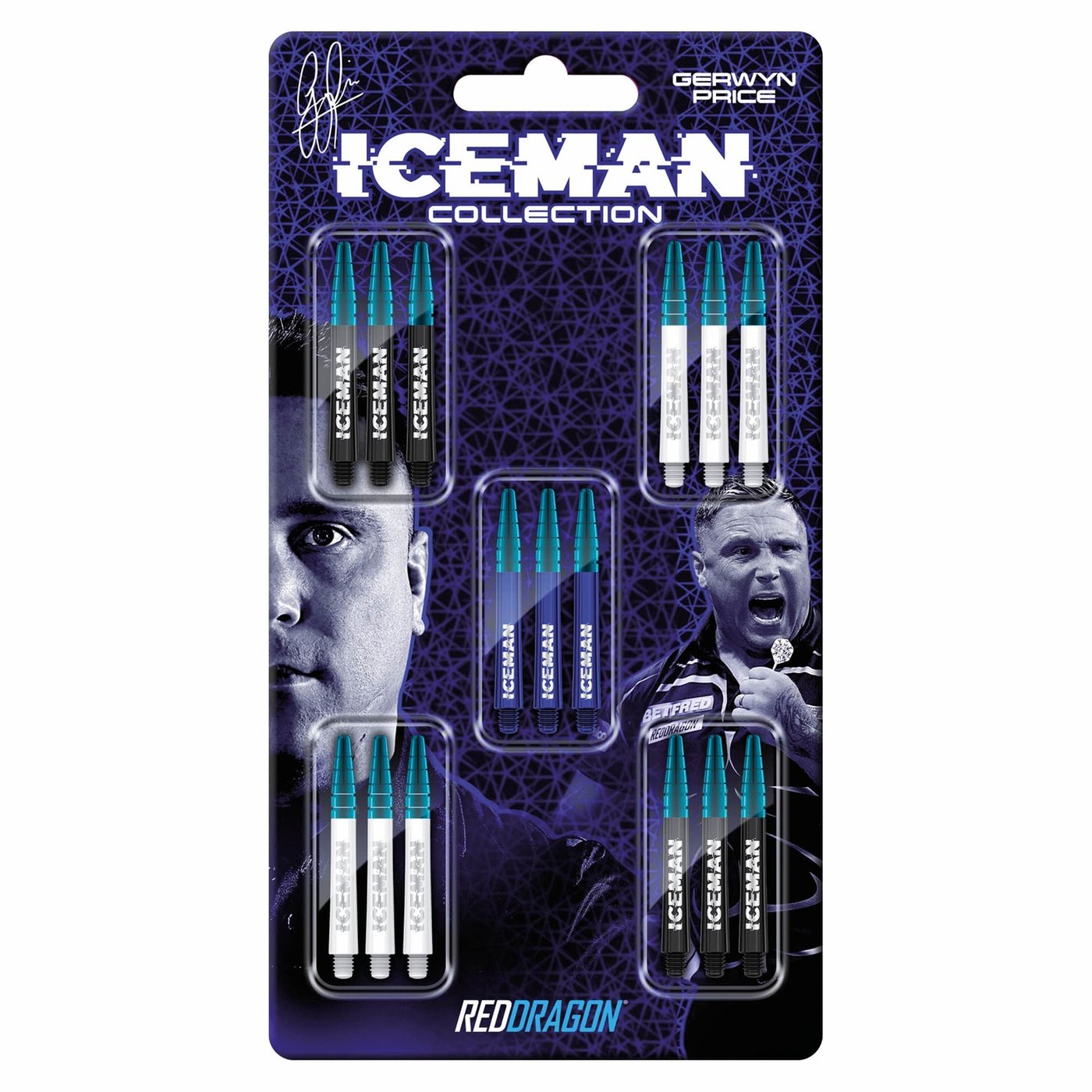 Red Dragon Gerwyn Price Iceman Nitro Ionic Shaft Collection Card