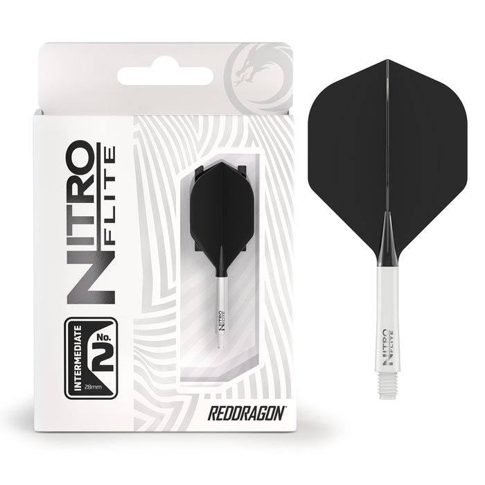 Red Dragon Nitro Flite - Integrated Flight and Shaft White & Black - 3