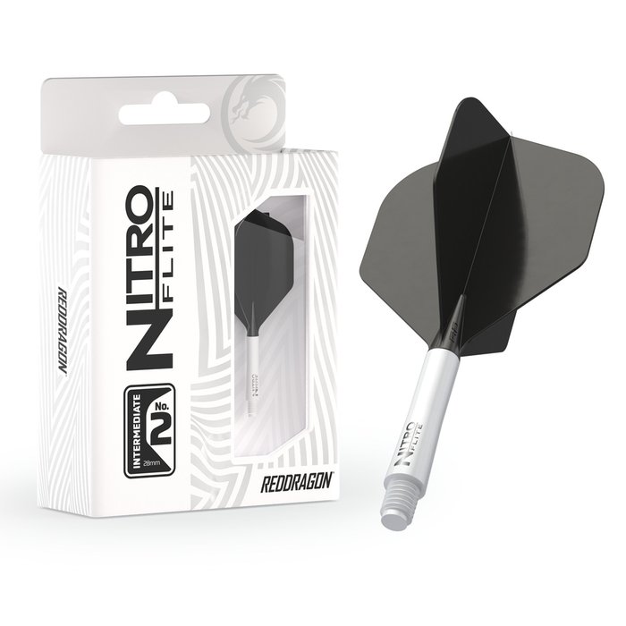 Red Dragon Nitro Flite - Integrated Flight and Shaft White & Black - 2