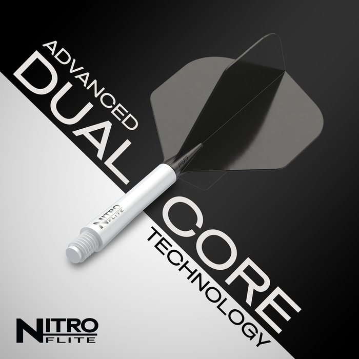 Red Dragon Nitro Flite - Integrated Flight and Shaft White & Black - 7