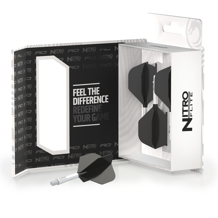 Red Dragon Nitro Flite - Integrated Flight and Shaft White & Black - 4