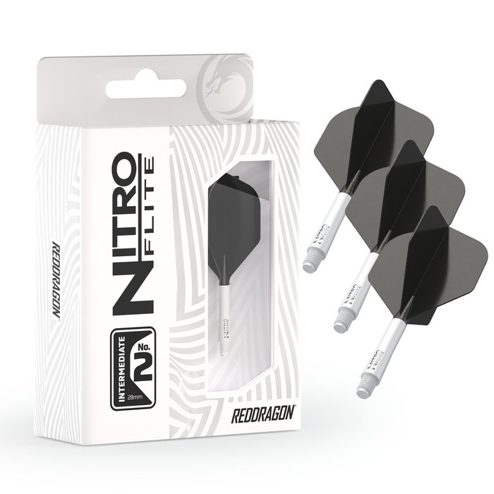 Red Dragon Nitro Flite - Integrated Flight and Shaft White & Black - 5