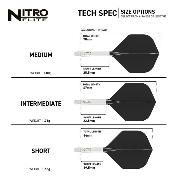 Red Dragon Nitro Flite - Integrated Flight and Shaft White & Black - 6