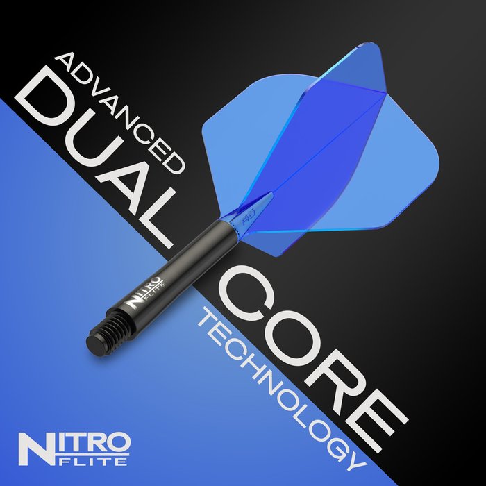 Red Dragon Nitro Flite - Integrated Flight and Shaft Black & Blue - 7