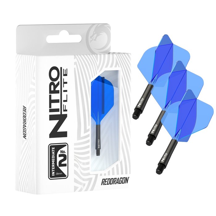 Red Dragon Nitro Flite - Integrated Flight and Shaft Black & Blue - 4