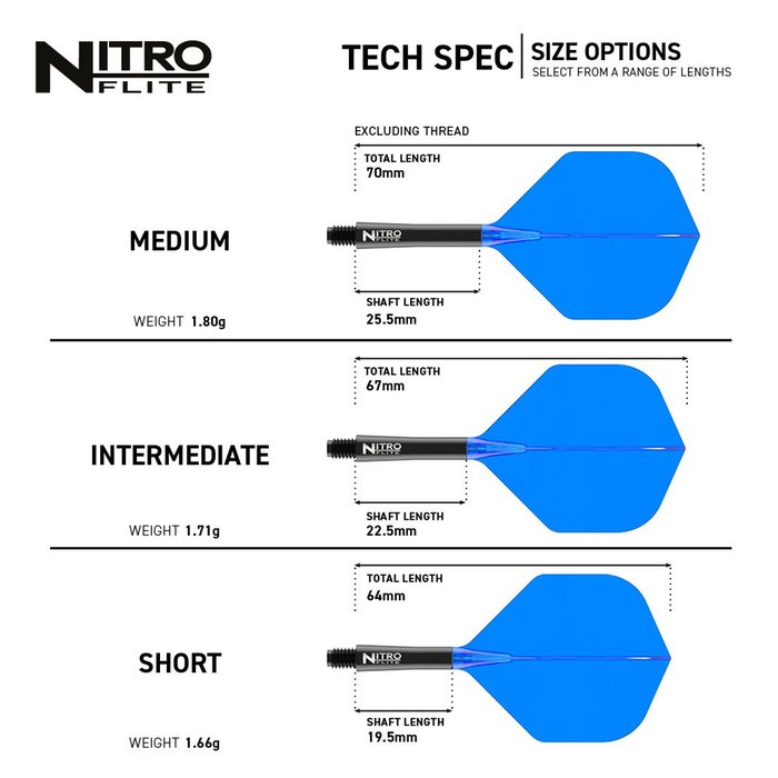 Red Dragon Nitro Flite - Integrated Flight and Shaft Black & Blue - 6