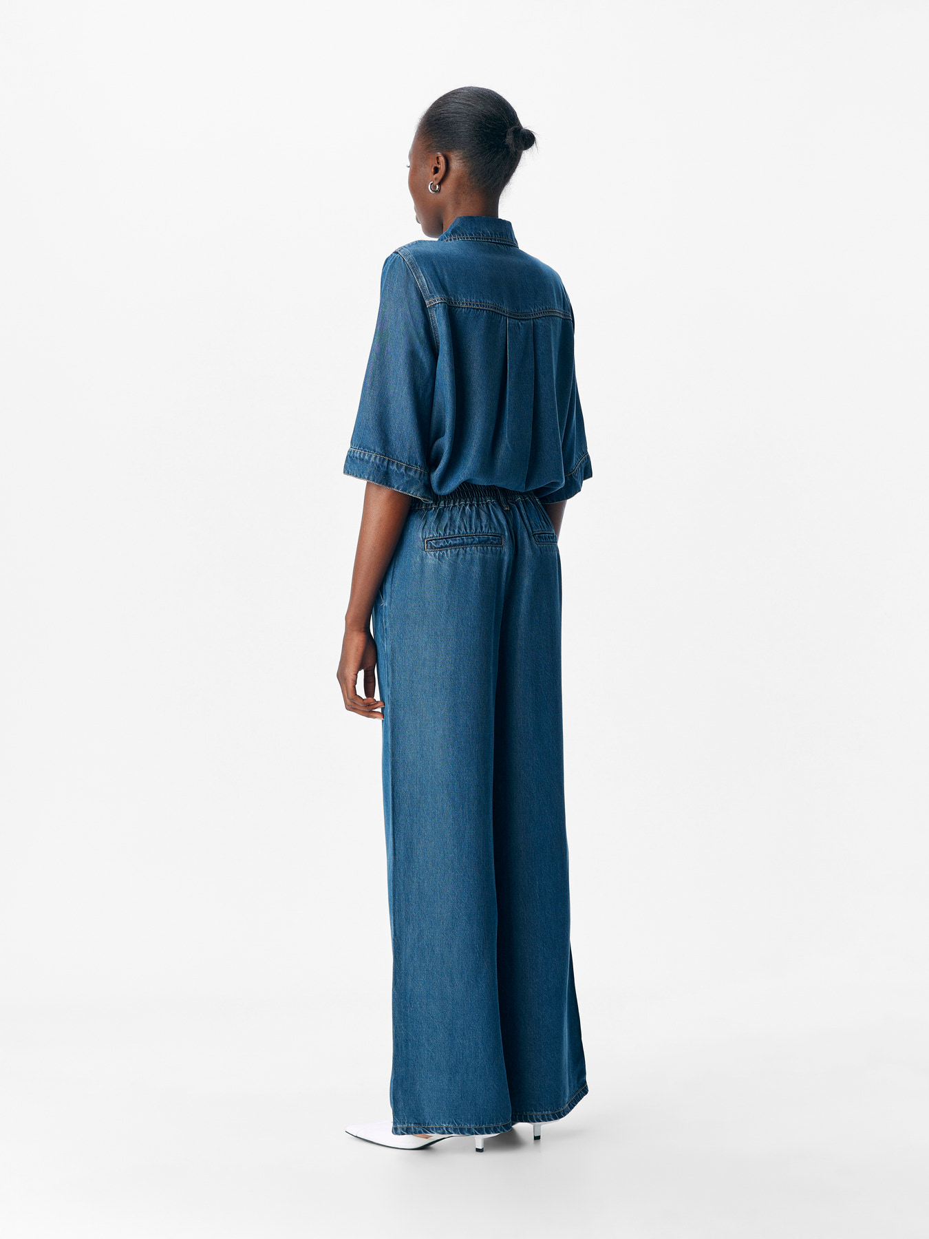 OBJFRAME LISA WIDE MW PANT NOOS Dark Blue Denim Rinse wash - 5