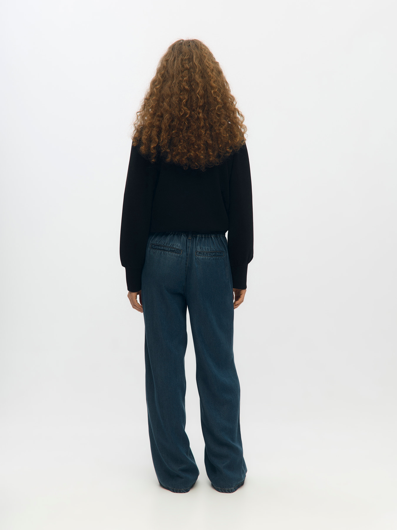 OBJFRAME LISA WIDE MW PANT NOOS Dark Blue Denim Rinse wash - 8
