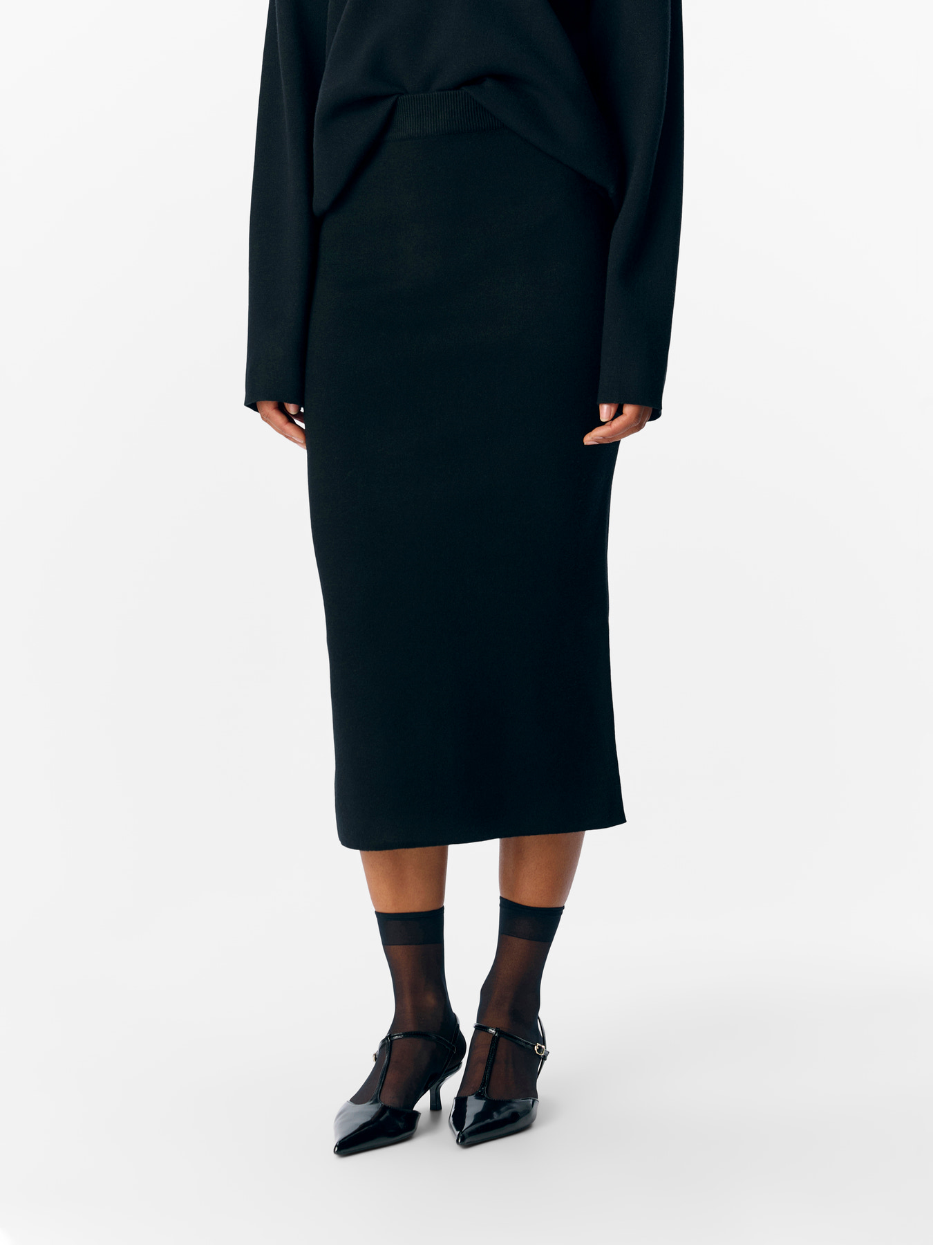 OBJREYNARD HW KNIT SKIRT NOOS Black - 2