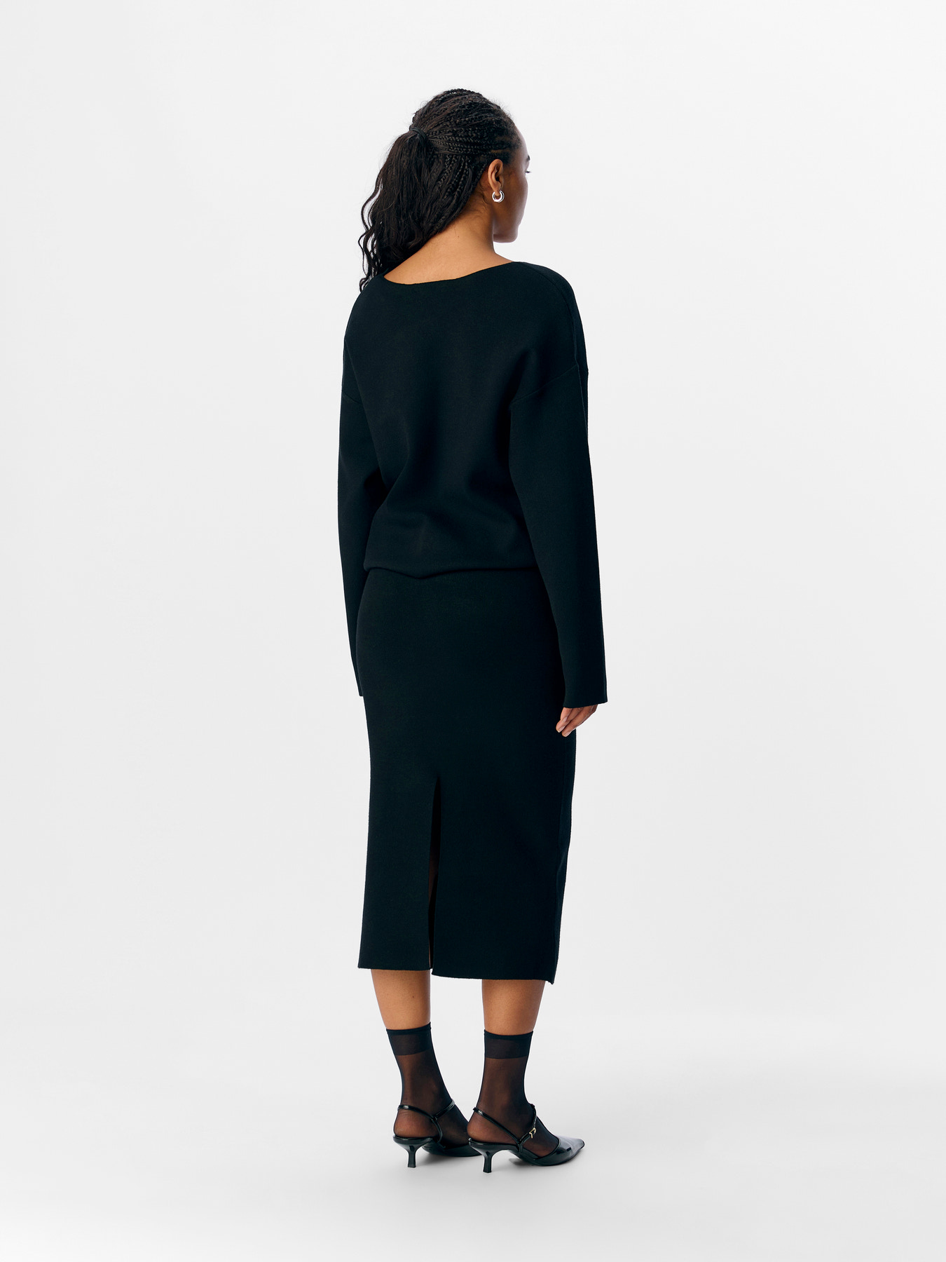 OBJREYNARD HW KNIT SKIRT NOOS Black - 4