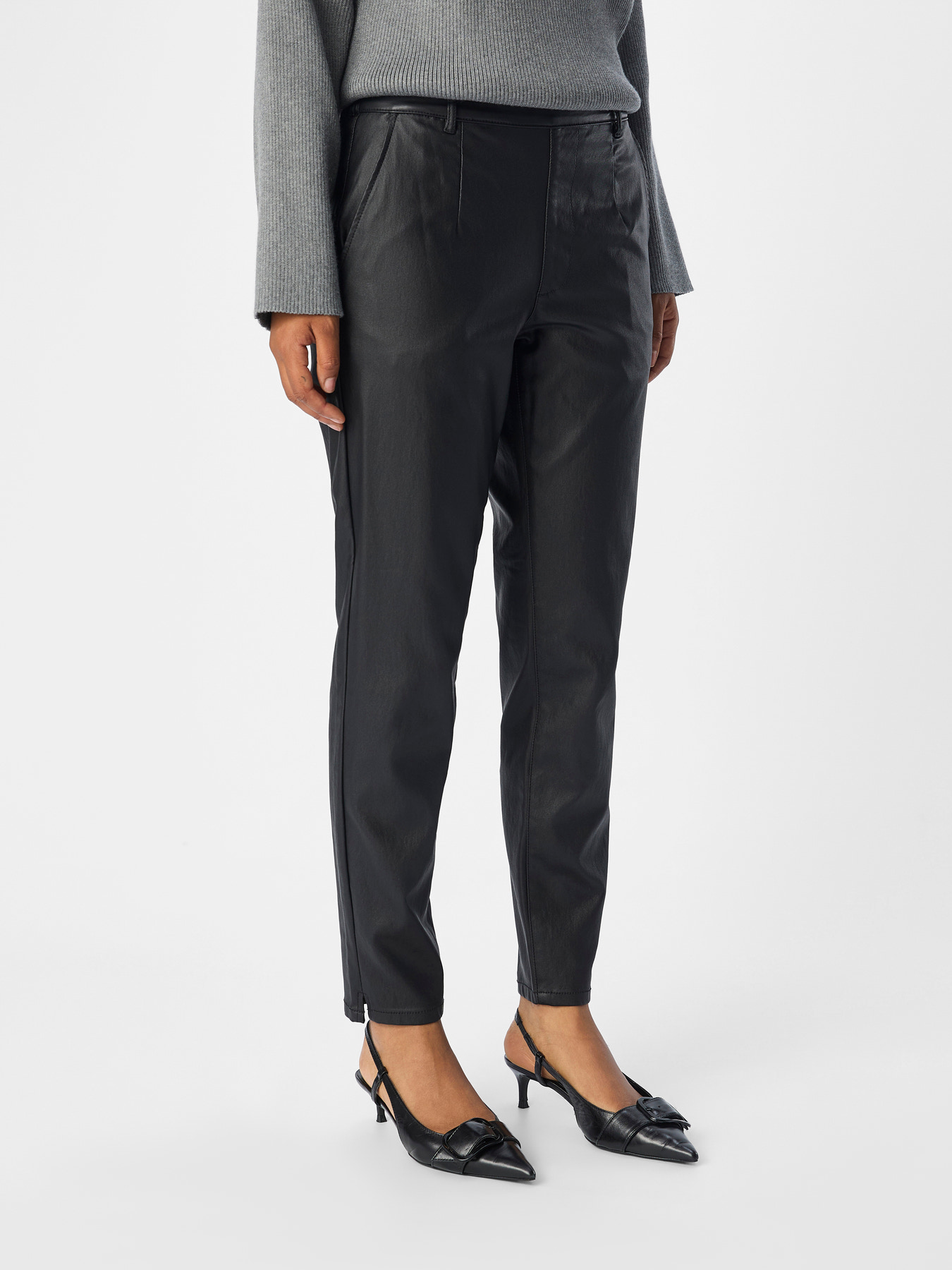 OBJBELLE LISA COATED PANT NOOS Black - 8