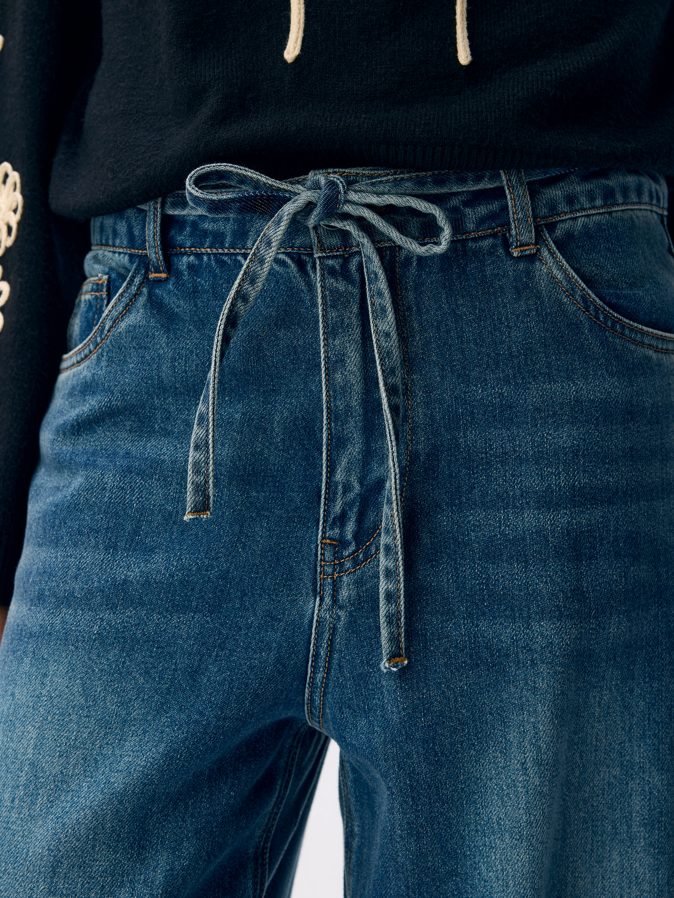 OBJROSIE MW WIDE JEANS NOOS Medium Blue Denim - 4