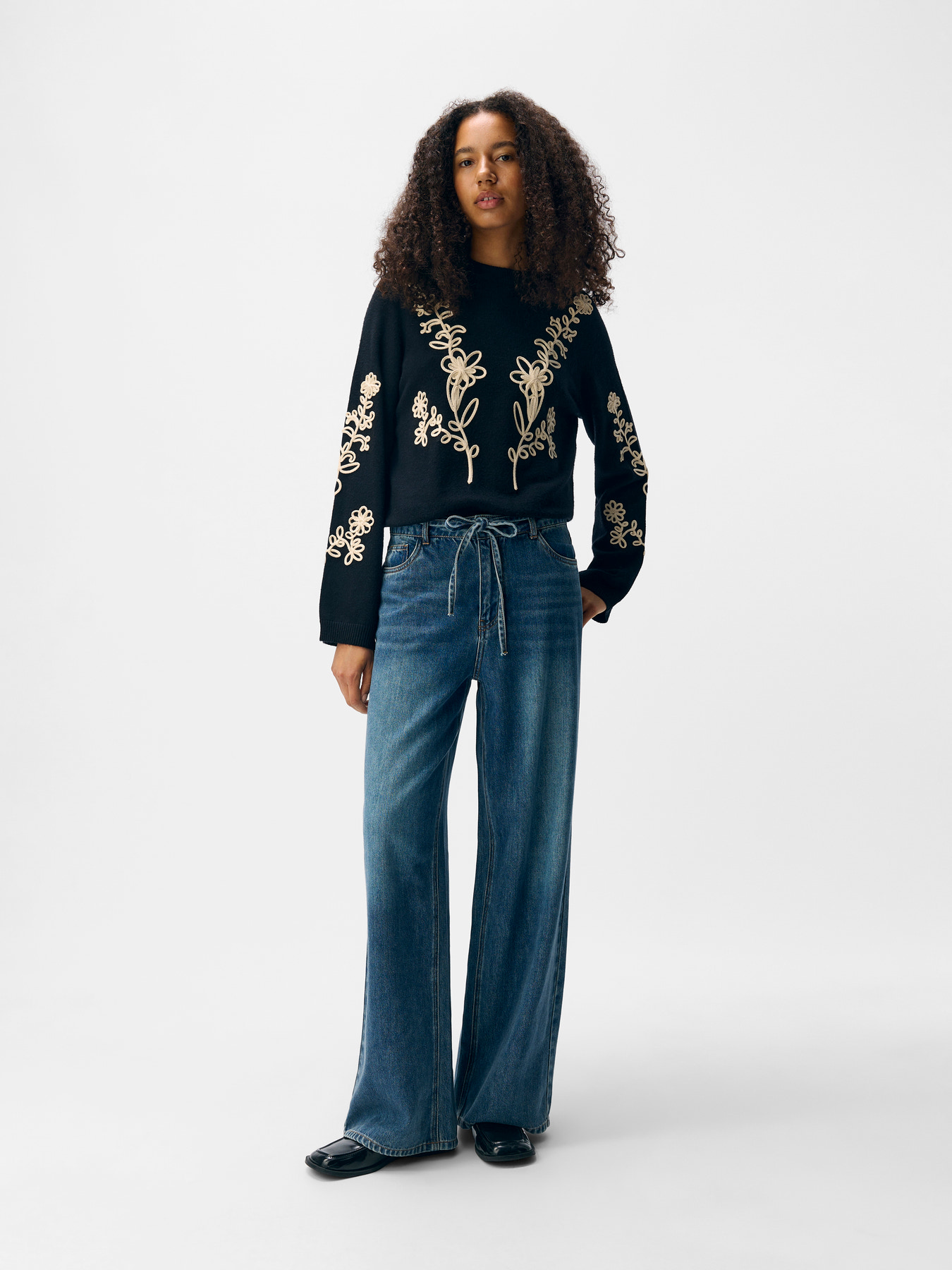 OBJROSIE MW WIDE JEANS NOOS Medium Blue Denim - 9